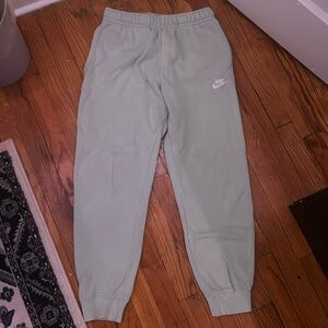 light green nike fleece sweatpants